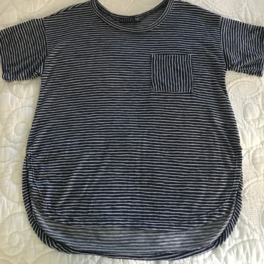 Navy and white striped tee